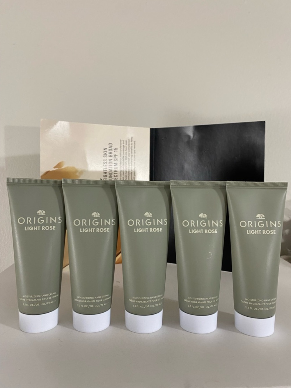 Lots Of 5 Origins Light Rose Moisturizing Hand Cream, 5 x 2.5 OZ